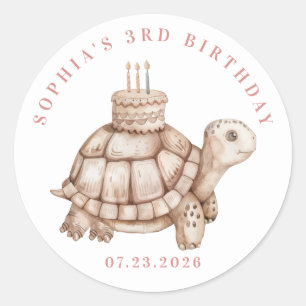 Stickers ronds de tortue personnalisés