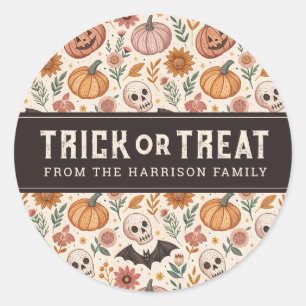 Stickers ronds d'Halloween joyeux