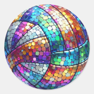 Stickers ronds Disco Volleyball