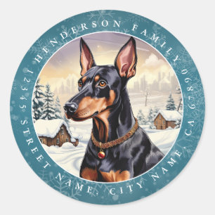 Stickers ronds Doberman