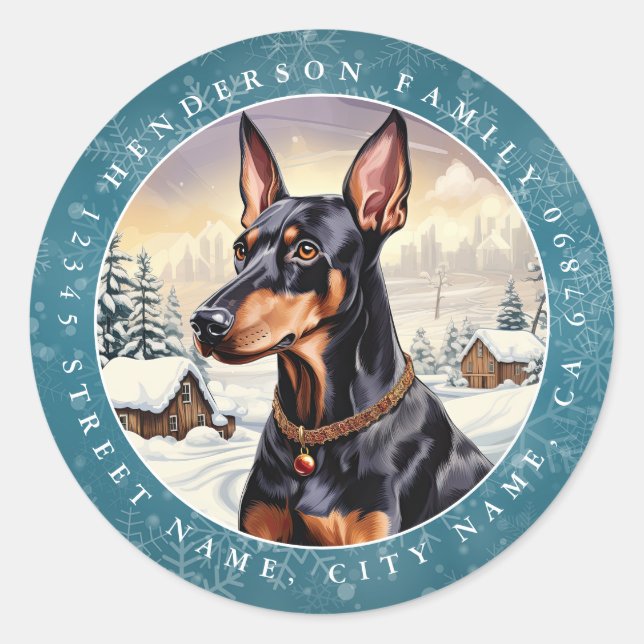 Stickers ronds Doberman (Devant)