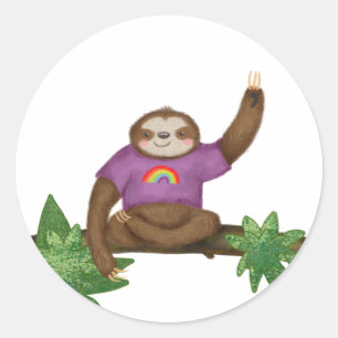 stickers ronds doux yoga