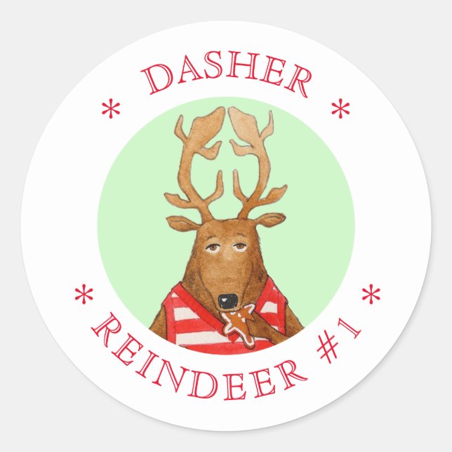 Stickers ronds du DASHER REINDEER (Devant)