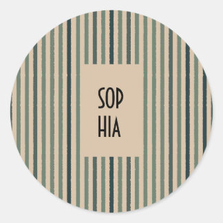 Stickers ronds Echo Trails - Matcha Green Stripes