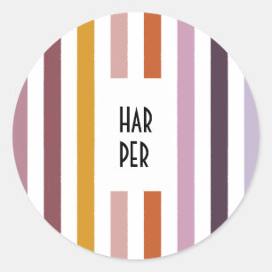 Stickers ronds Echo Trails - Stripes de teintes ro