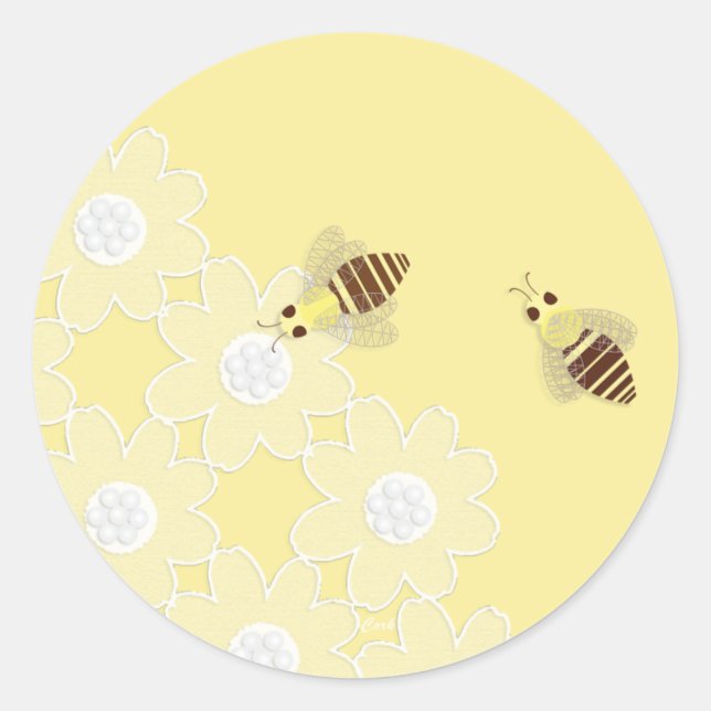 Stickers ronds en dentelle de miel (Devant)