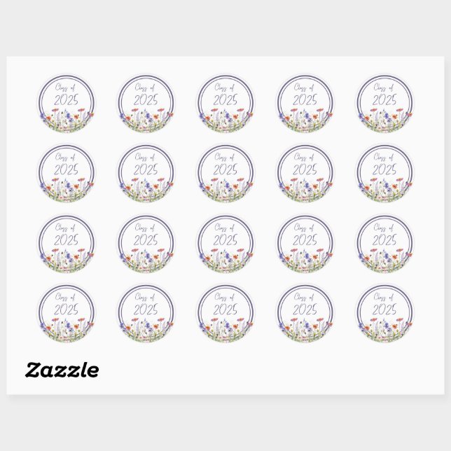 Stickers ronds fleur sauvage (Feuille)