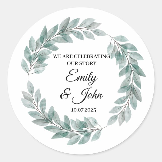 Stickers ronds floraux mariages (Devant)
