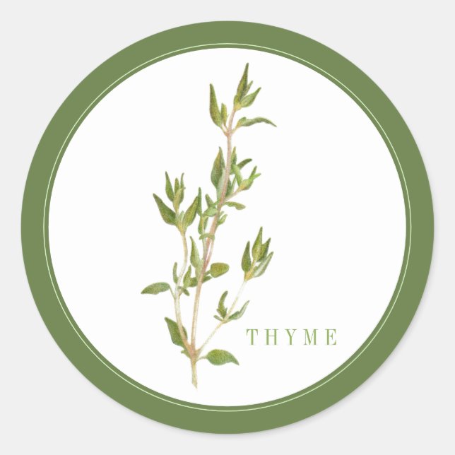 Stickers ronds FRAIS THYME (+texte) Vert (Devant)