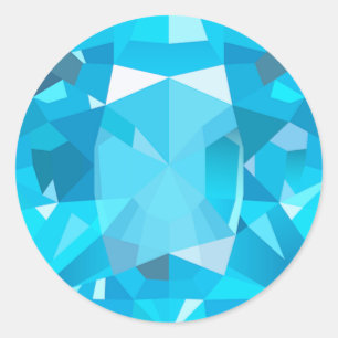 Stickers ronds Gemmes Bleues Légères