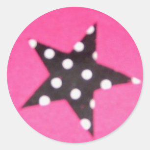 Stickers ronds Hot Rose Star Design