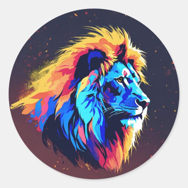 Stickers ronds Lion pour le style sauvage (Devant)