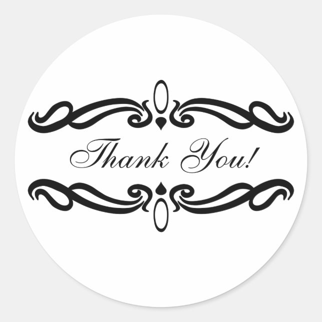 Stickers ronds Merci Mariage élégant (Devant)