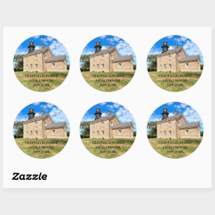 Stickers ronds New York Old Field Point Lighthouse