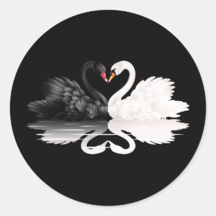 Stickers ronds noirs Swans