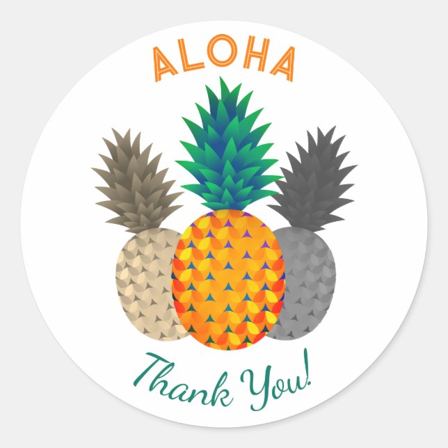 Stickers ronds Pineappy Motif Aloha (Devant)