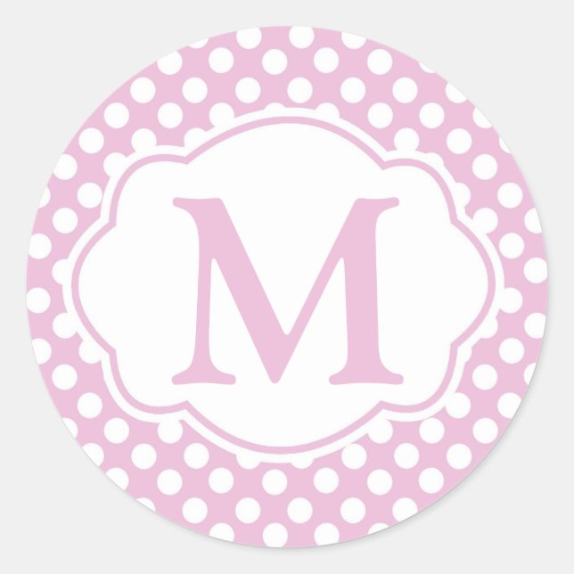 Stickers ronds Pois roses (Devant)