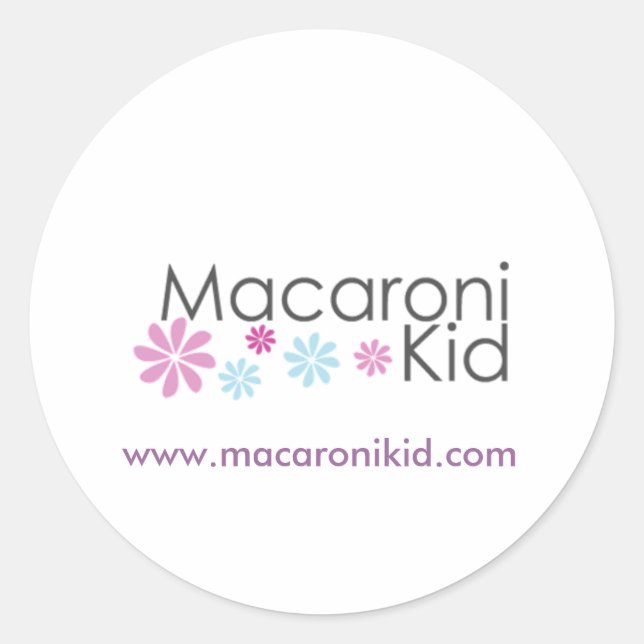 Stickers ronds pour enfants Macaroni (Devant)