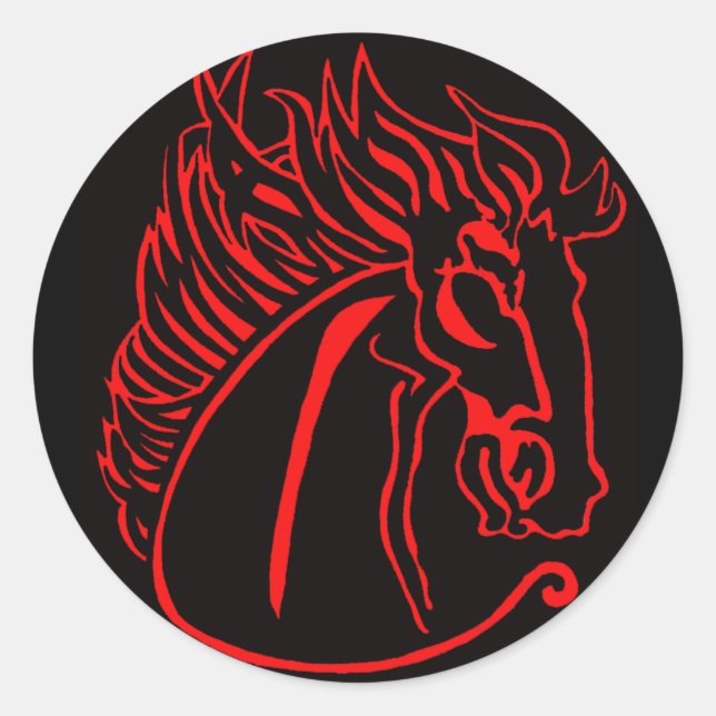 Stickers ronds Red Horse (Devant)
