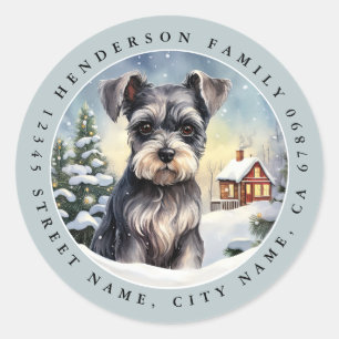 Stickers ronds Schnauzer miniatures