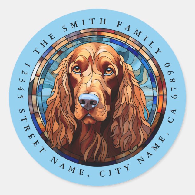 Stickers ronds Setter irlandais (Devant)