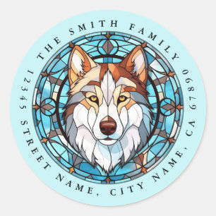 Stickers ronds Sibériens Husky