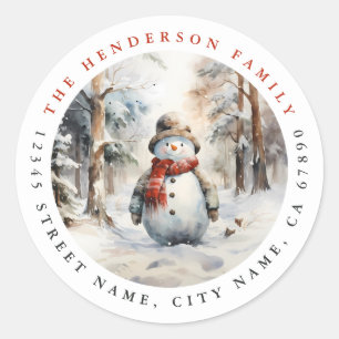 Stickers ronds Snowman de Noël