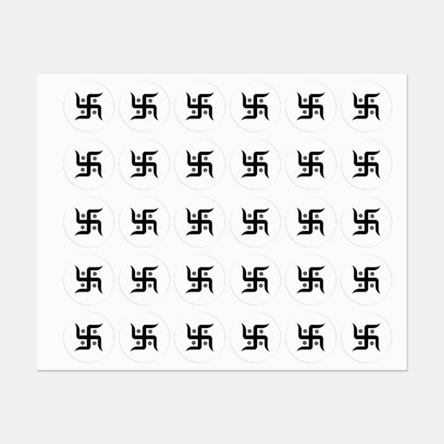 Stickers ronds Swasthik (Feuille)