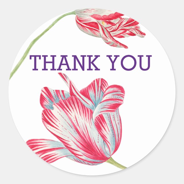 Stickers ronds Tulips Merci (Devant)