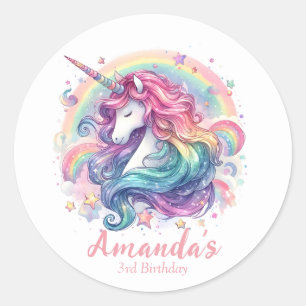 Stickers ronds Unicorne personnalisés