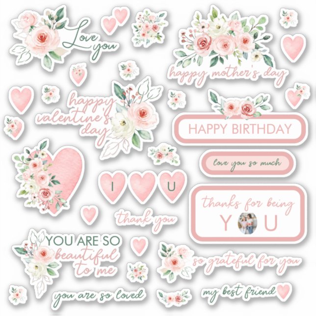 Stickers Rose Aquarelle (Devant)