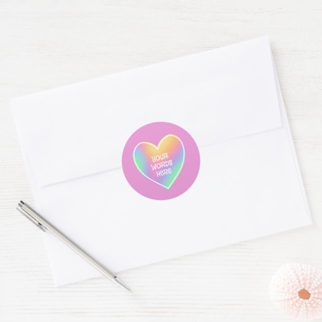 Stickers rose arc-en-ciel personnalisés (Enveloppe)