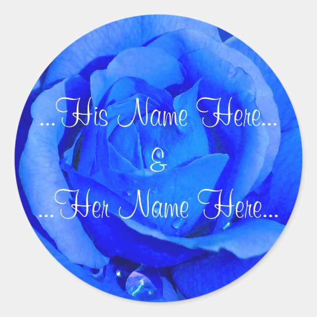 Stickers Rose bleu Stickers de mariage Rose romant (Devant)
