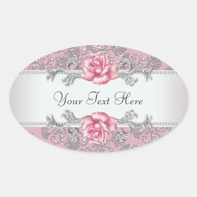 Stickers Rose Damask Rose Elegant (Devant)