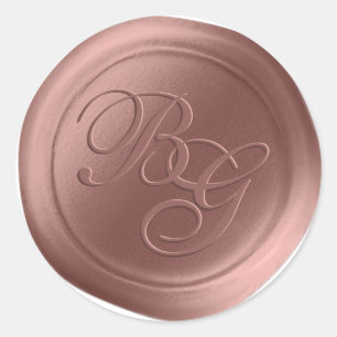 Stickers Rose Dusté Calligraphie Monogramme cire S