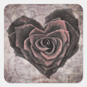 stickers rose goth heart