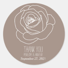 Stickers Rose, Merci, à main