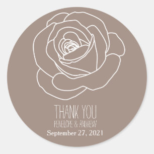 Stickers Rose, Merci, à main