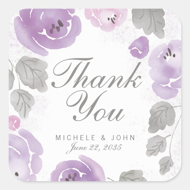 Stickers Rose Merci couleur pourpre Favoriser les  (Devant)