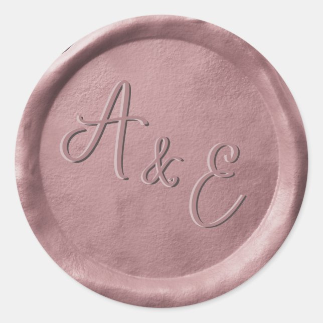 Stickers Rose or Mariage cire Monogramme (Devant)