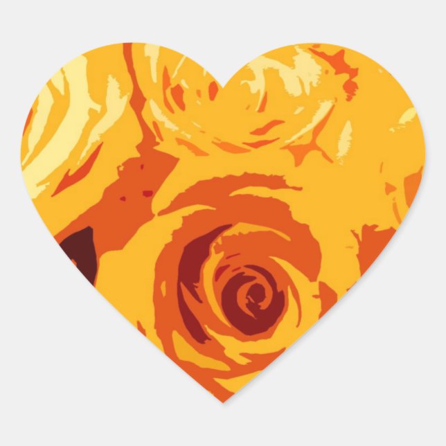 Stickers Rose orange or jaune (Devant)