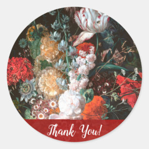 Stickers Rose Tulip Merci rond Dark Floral