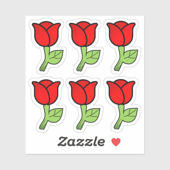 Stickers Roses rouges (Feuille)