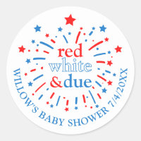 Stickers Rouge blanc et Baby shower dû