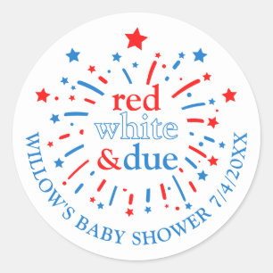 Stickers Rouge blanc et Baby shower dû