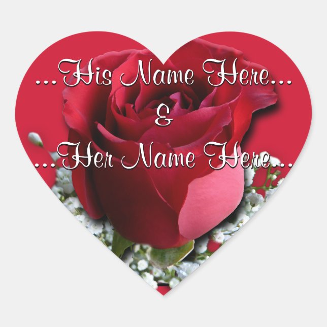 Stickers Rouge Rose Romantique Stickers Rose de ma (Devant)