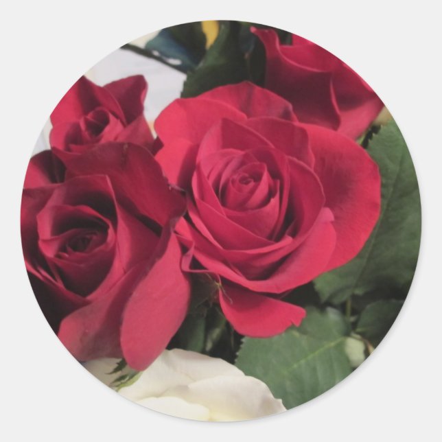 Stickers Rouge Rose ronde Enveloppe Phoques avec R (Devant)