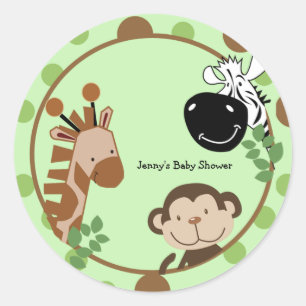 Stickers Round Favor - Jungle Adventure Animaux