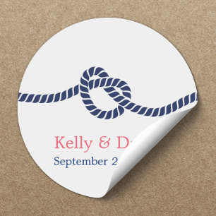 Stickers Royal Blue Tying the Knot Wedding Favor