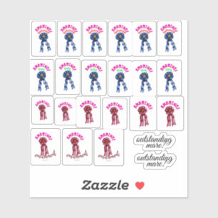 stickers ruban bleu et rouge pour extraordinaire
